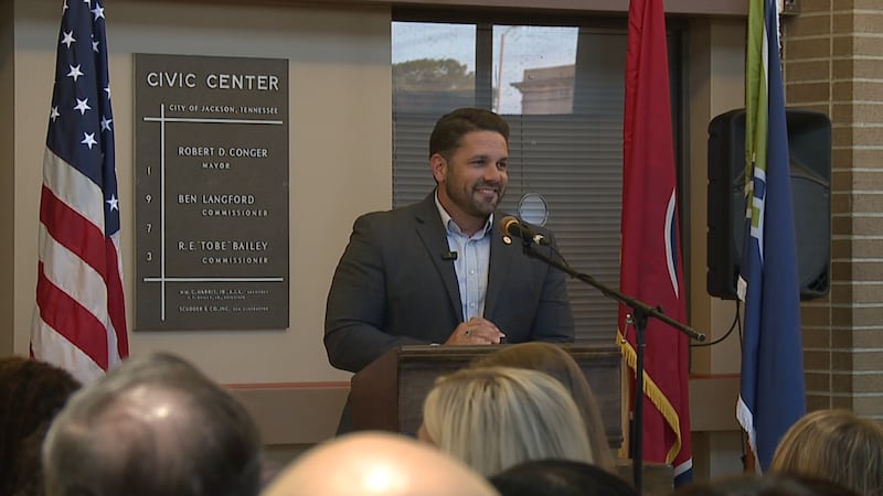Jackson Mayor Scott Conger announces his reelection bid during a press conference Monday at...